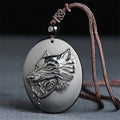 Nimara Ritual Wolf Head Natural Black Obsidian Strength Necklace Pendant