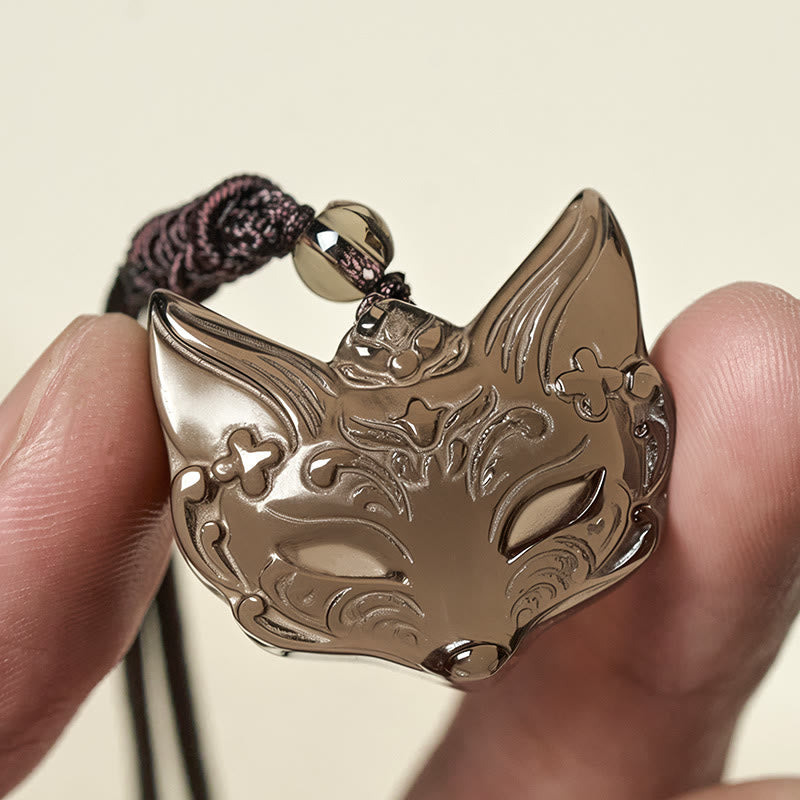 Nimara Ritual Relief Fox Design Silver Sheen Obsidian Ice Obsidian Protection Necklace Pendant