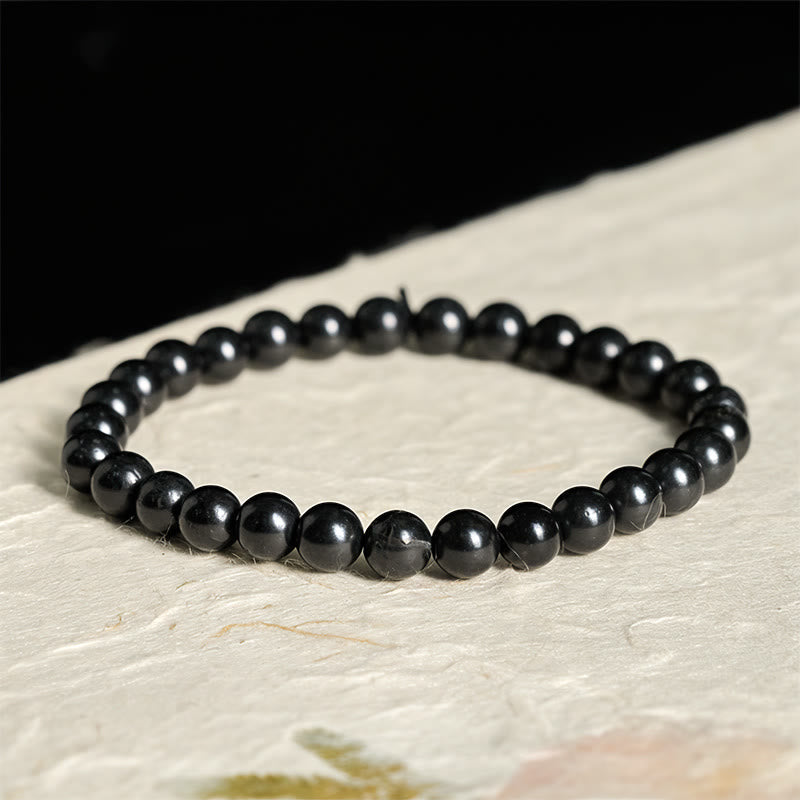Nimara Ritual Round Authentic Shungite Stone Inner Strength Beaded Bracelet