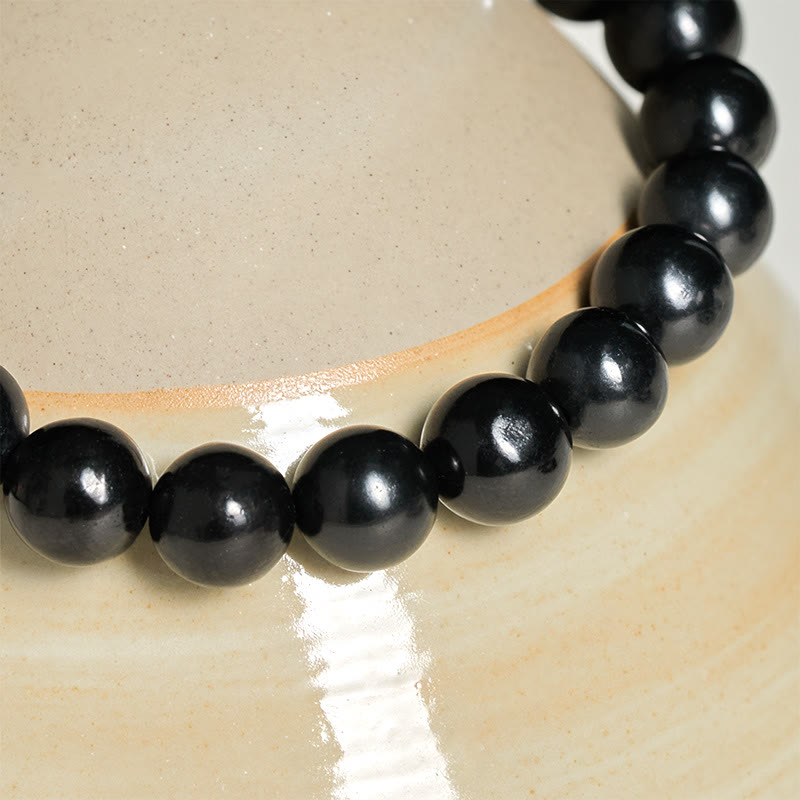 Nimara Ritual Round Authentic Shungite Stone Inner Strength Beaded Bracelet