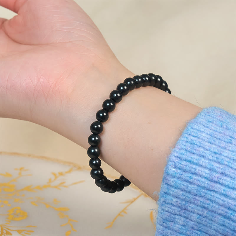 Nimara Ritual Round Authentic Shungite Stone Inner Strength Beaded Bracelet