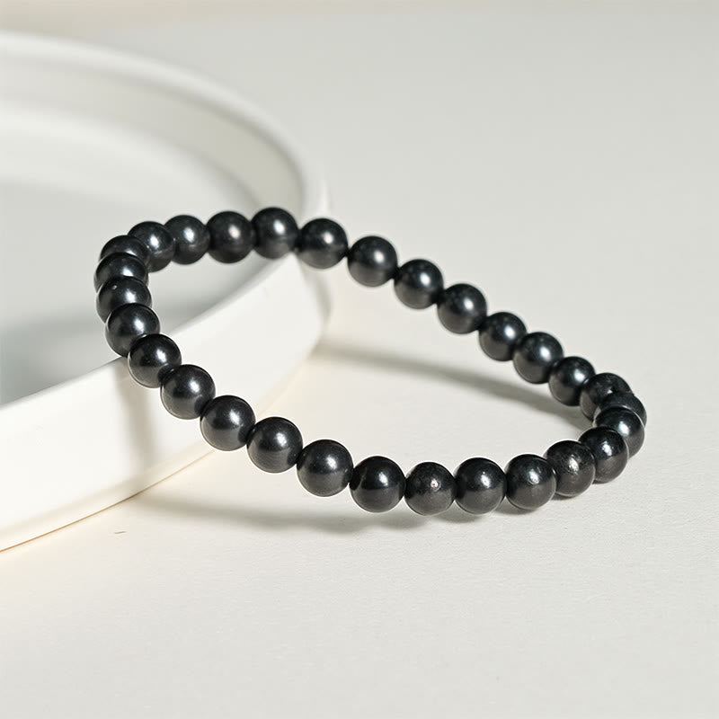 Nimara Ritual Round Authentic Shungite Stone Inner Strength Beaded Bracelet