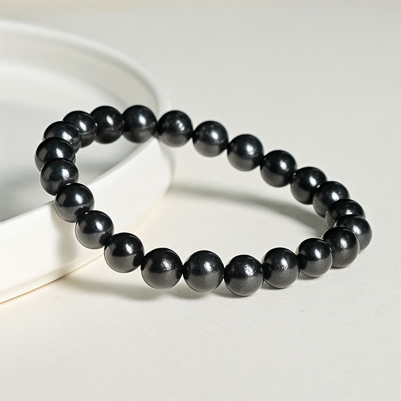 Nimara Ritual Round Authentic Shungite Stone Inner Strength Beaded Bracelet