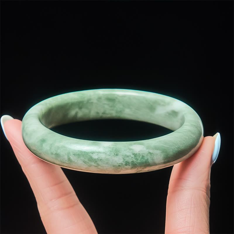 Nimara Ritual Natural Jade Simple Design Prosperity Cuff Bangle Bracelet