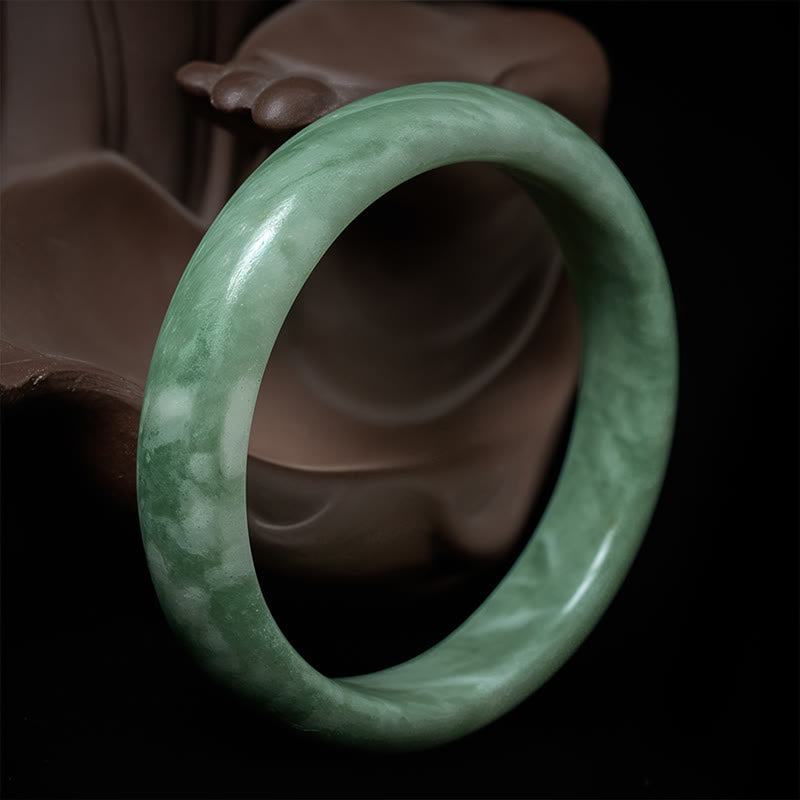 Nimara Ritual Natural Jade Simple Design Prosperity Cuff Bangle Bracelet