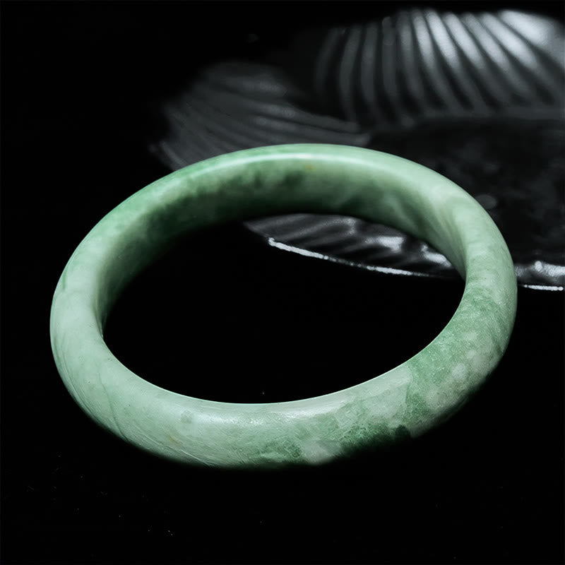 Nimara Ritual Natural Jade Simple Design Prosperity Cuff Bangle Bracelet