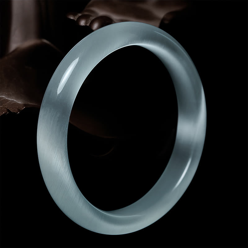 Nimara Ritual White Cat's Eye Abundance Spiritual Cuff Bangle Bracelet