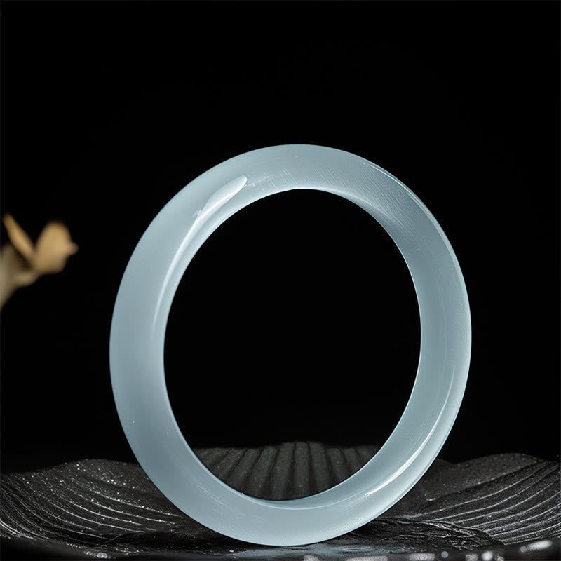 Nimara Ritual White Cat's Eye Abundance Spiritual Cuff Bangle Bracelet