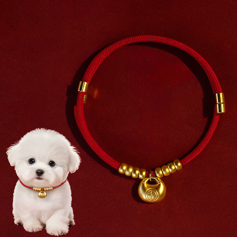 Nimara Ritual Red String Bead Protection Adjustable Cats Small Dogs Pet Collar