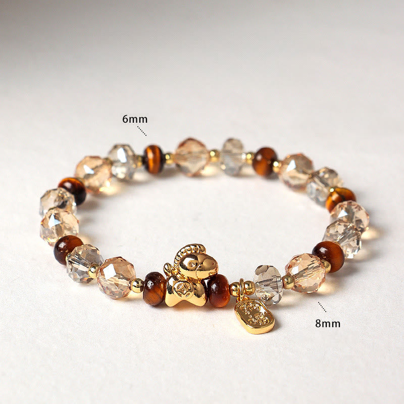 Nimara Ritual Tiger Eye Ice Obsidian Pearl Year Of The Horse Lucky Fortune Prosperity Bracelet