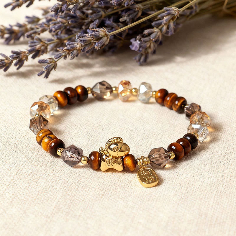 Nimara Ritual Tiger Eye Ice Obsidian Pearl Year Of The Horse Lucky Fortune Prosperity Bracelet