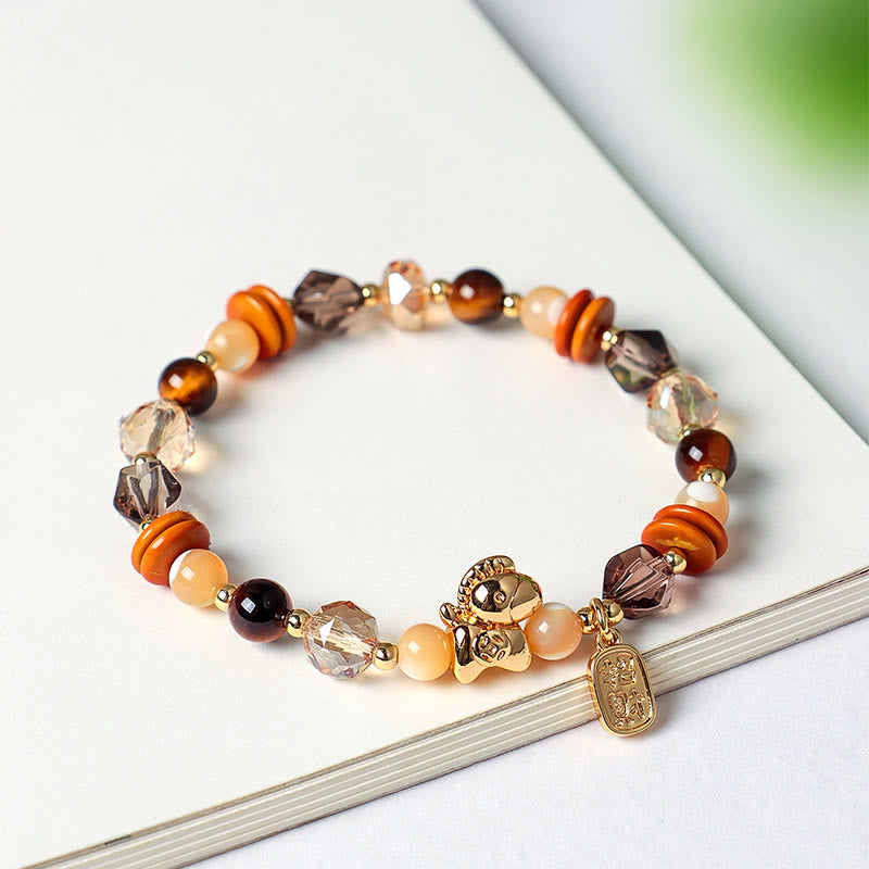 Nimara Ritual Tiger Eye Ice Obsidian Pearl Year Of The Horse Lucky Fortune Prosperity Bracelet