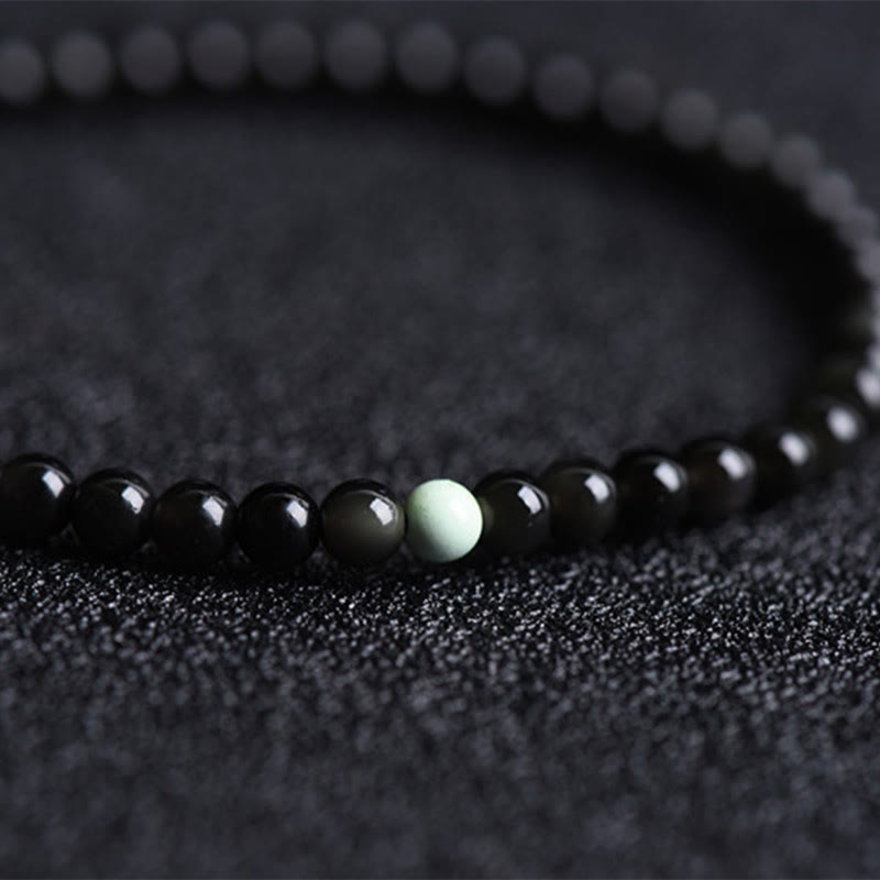 Nimara Ritual Black Obsidian Turquoise Strength Fulfilment Bracelet