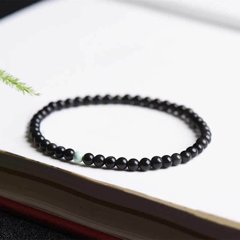Nimara Ritual Black Obsidian Turquoise Strength Fulfilment Bracelet
