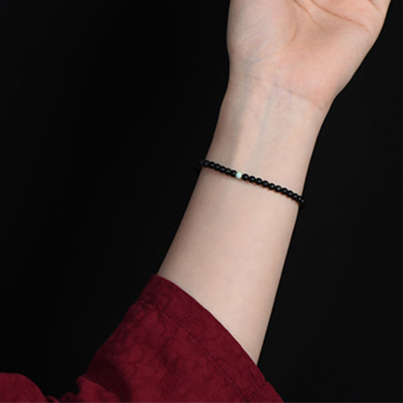 Nimara Ritual Black Obsidian Turquoise Strength Fulfilment Bracelet