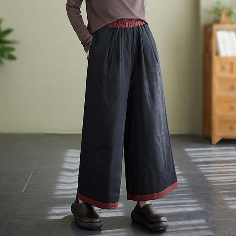 Nimara Ritual Casual Plain Women's Wide Leg Pants With Pockets