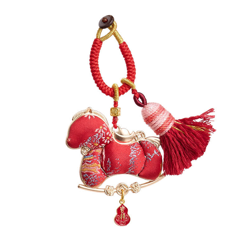 Nimara Ritual Multicolored Year Of The Horse Gourd Ingot Design Freedom Prosperity Key Chain
