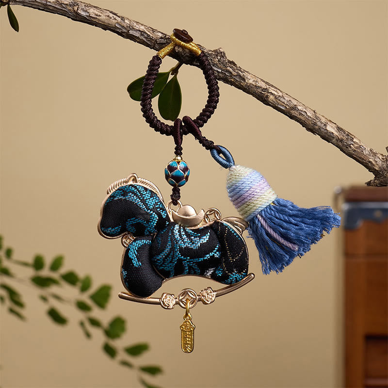 Nimara Ritual Multicolored Year Of The Horse Gourd Ingot Design Freedom Prosperity Key Chain