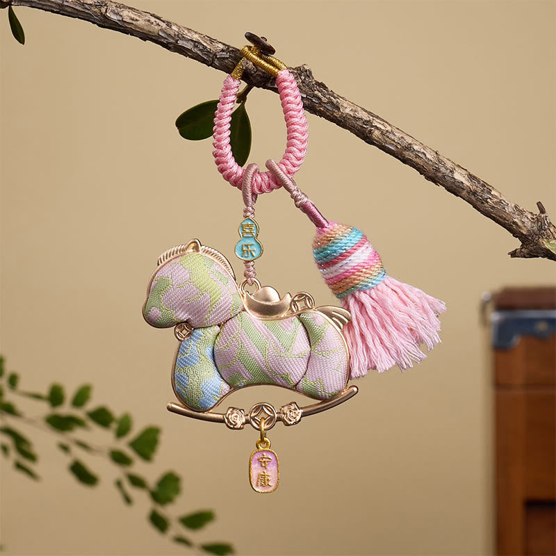 Nimara Ritual Multicolored Year Of The Horse Gourd Ingot Design Freedom Prosperity Key Chain