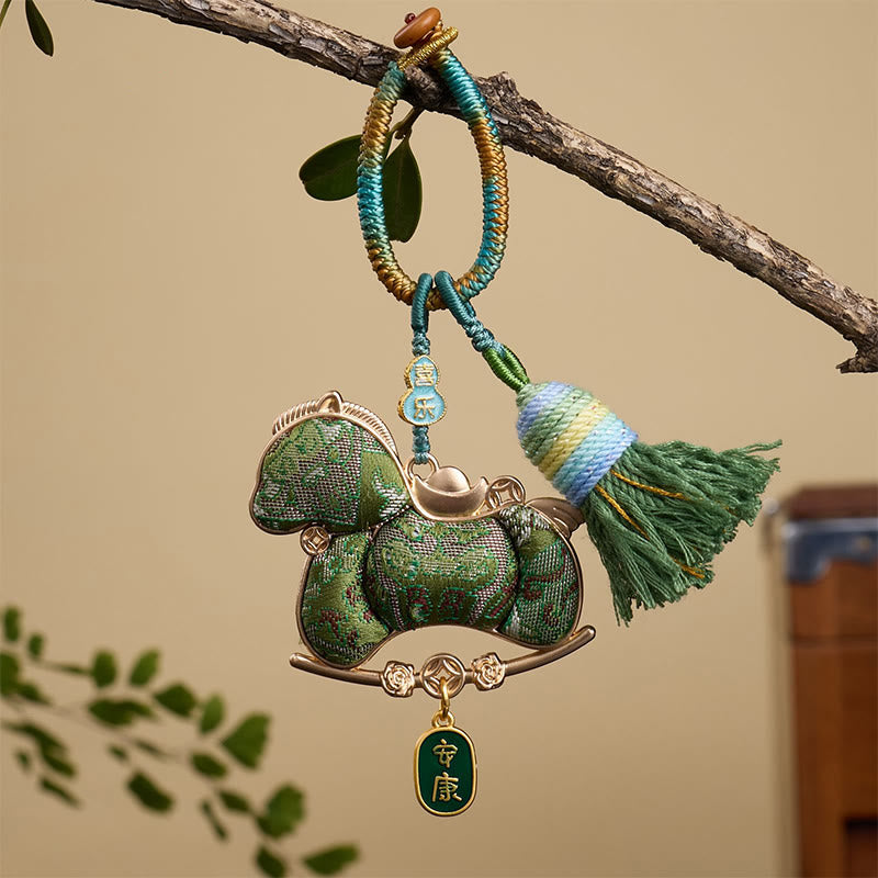 Nimara Ritual Multicolored Year Of The Horse Gourd Ingot Design Freedom Prosperity Key Chain