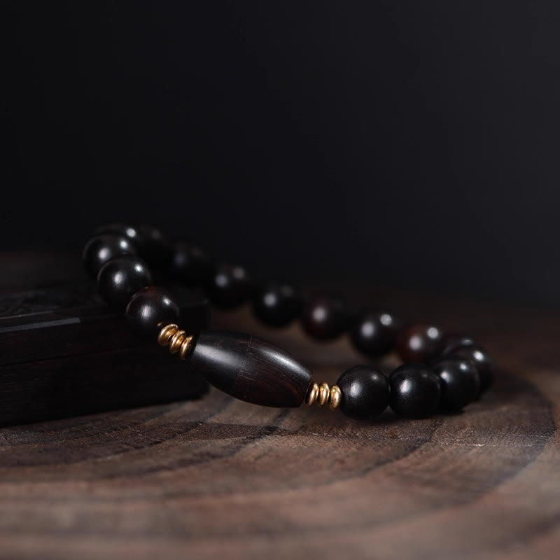 Nimara Ritual Ebony Beads With Sutra Scroll Blessing Protection Bracelet