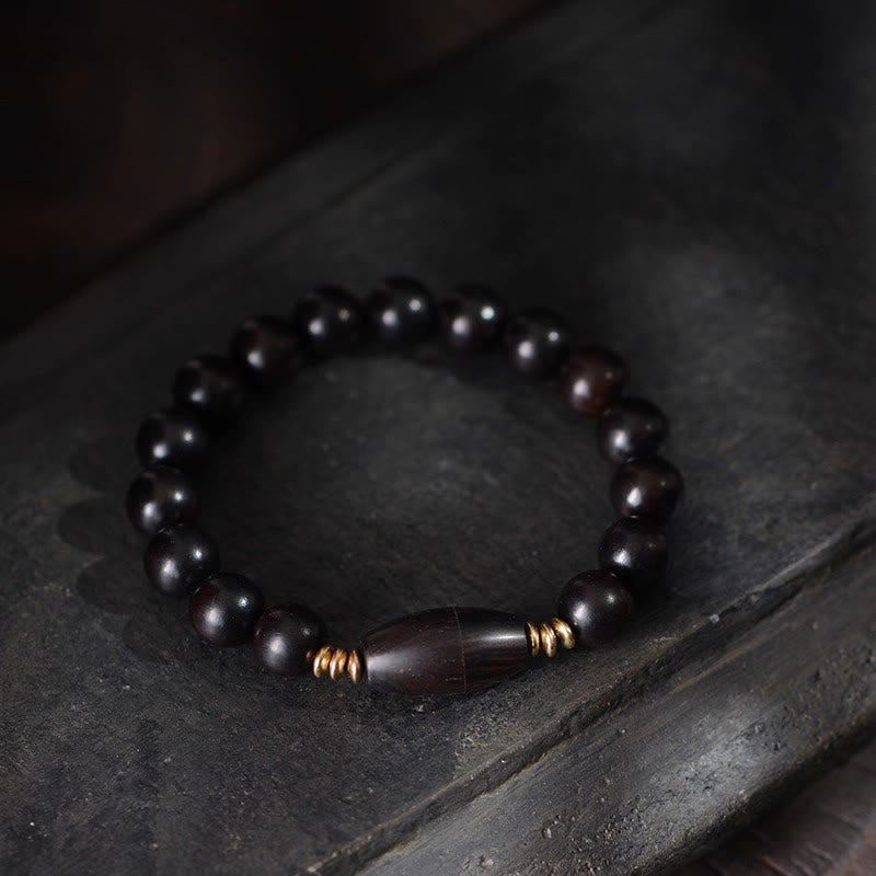 Nimara Ritual Ebony Beads With Sutra Scroll Blessing Protection Bracelet