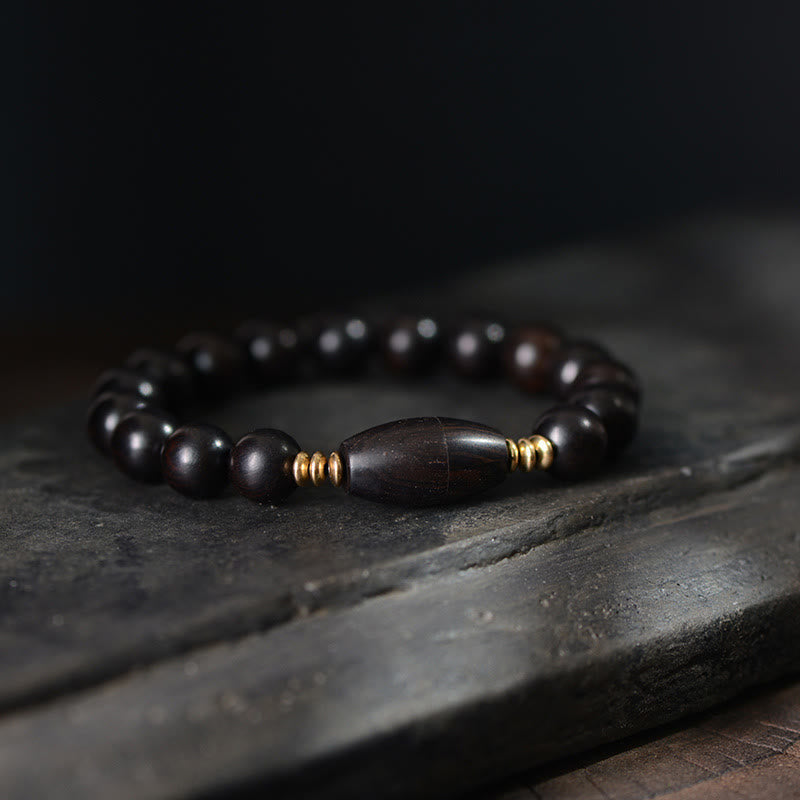 Nimara Ritual Ebony Beads With Sutra Scroll Blessing Protection Bracelet