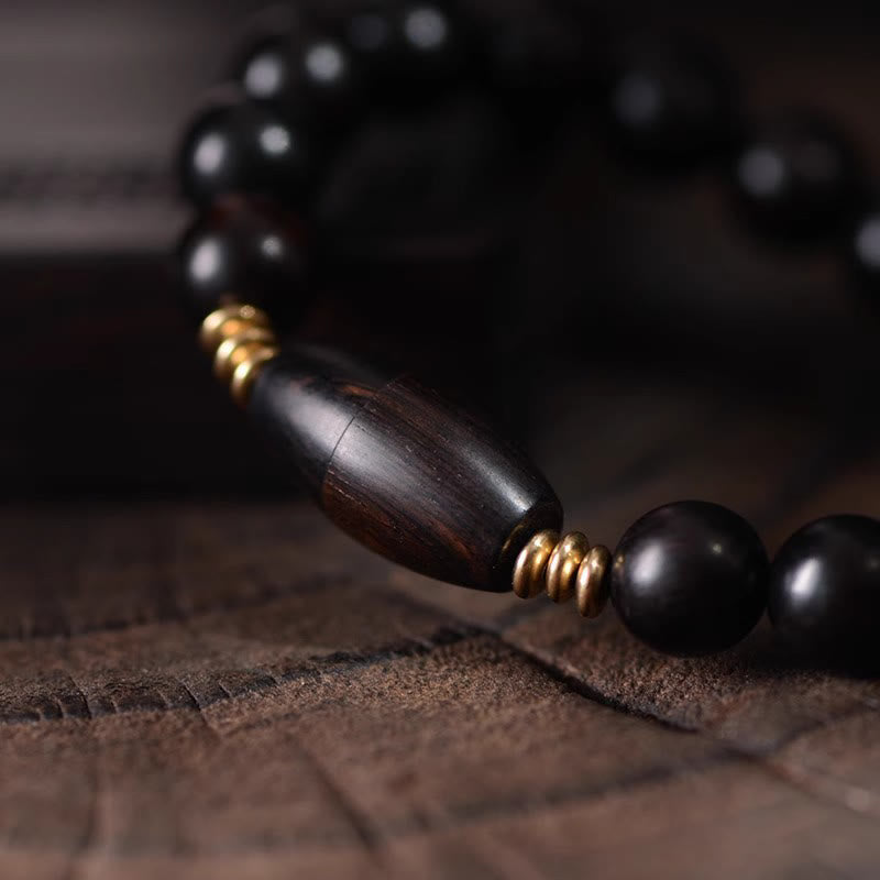Nimara Ritual Ebony Beads With Sutra Scroll Blessing Protection Bracelet