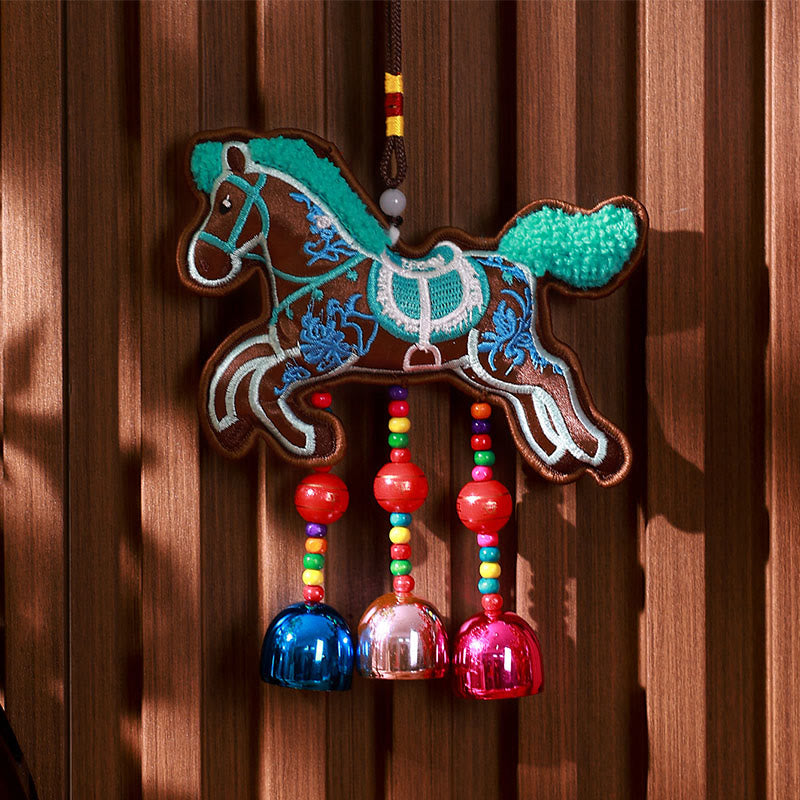 Nimara Ritual Year Of The Horse Embroidery Bell Tassel Hanging Decoration