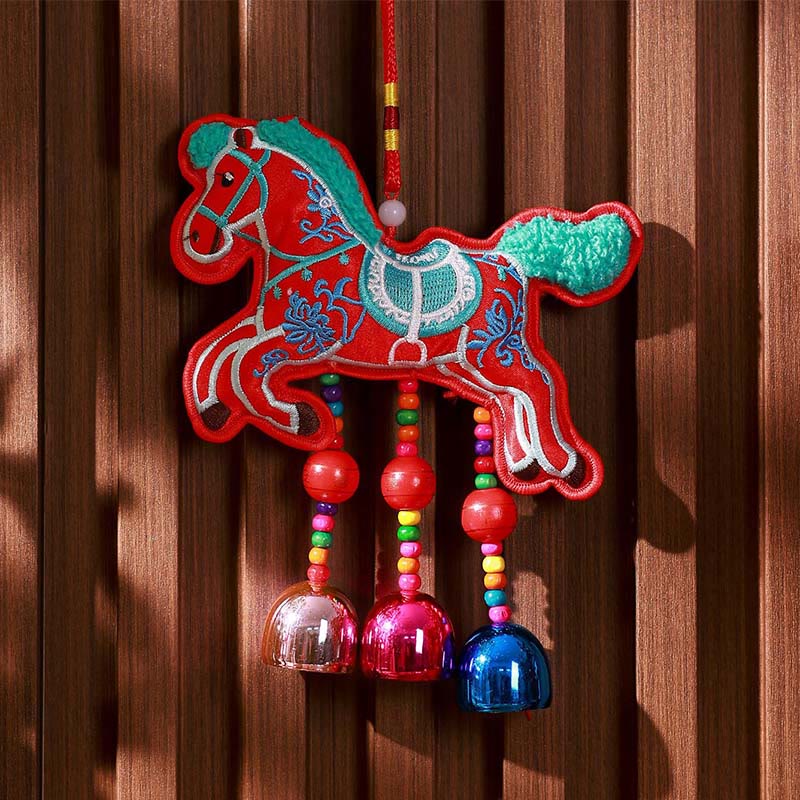 Nimara Ritual Year Of The Horse Embroidery Bell Tassel Hanging Decoration