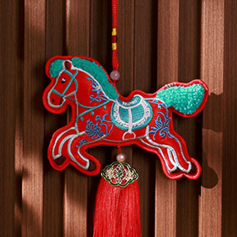 Nimara Ritual Year Of The Horse Embroidery Bell Tassel Hanging Decoration