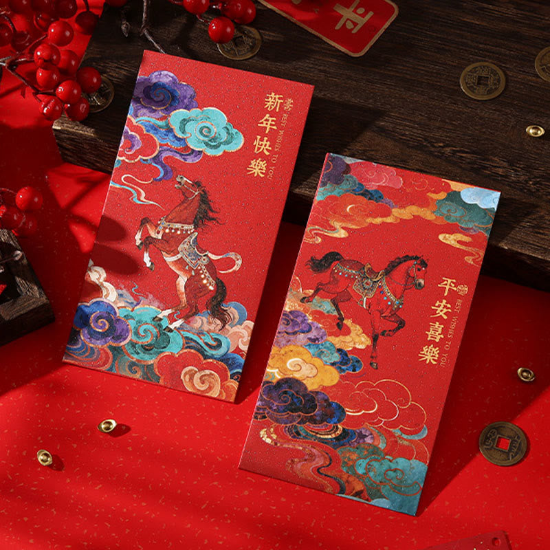 Nimara Ritual Year Of The Horse 2026 New Year Blessings 6pcs Chinese Red Envelope