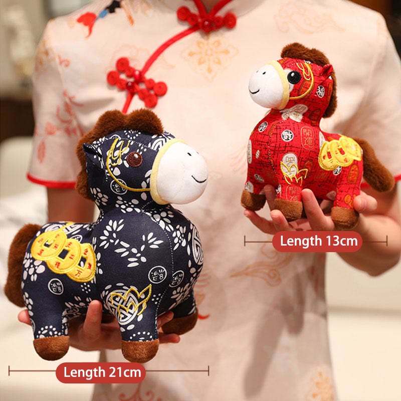 Nimara Ritual Year of the Horse Copper Coins Plush Doll Home Decoration