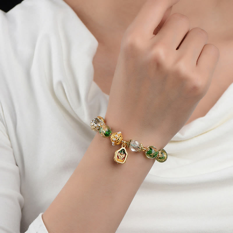 Nimara Ritual Liuli Glass 925 Sterling Silver Copper Keep Away Evil Spirits Bracelet