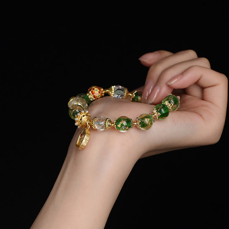Nimara Ritual Liuli Glass 925 Sterling Silver Copper Keep Away Evil Spirits Bracelet