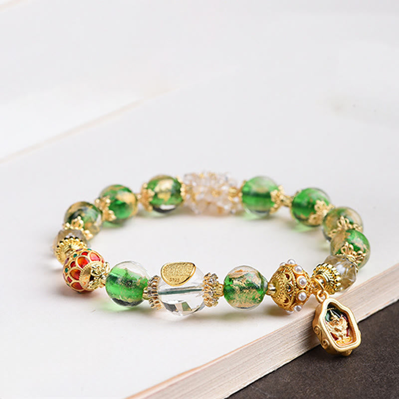 Nimara Ritual Liuli Glass 925 Sterling Silver Copper Keep Away Evil Spirits Bracelet