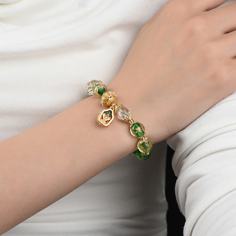 Nimara Ritual Liuli Glass 925 Sterling Silver Copper Keep Away Evil Spirits Bracelet