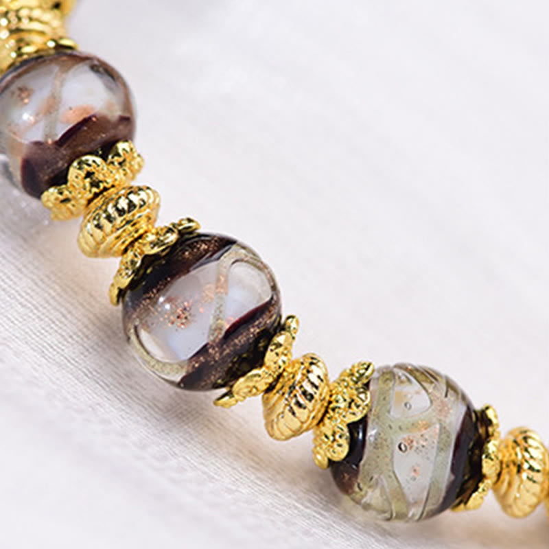 Nimara Ritual Liuli Glass Dzi Beads Blessings Bracelet