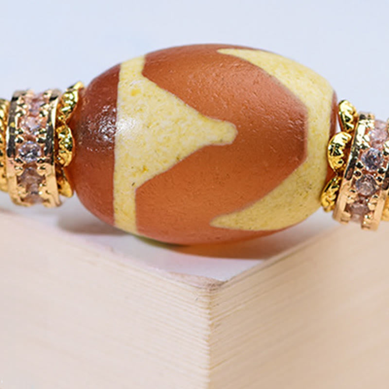 Nimara Ritual Liuli Glass Dzi Beads Blessings Bracelet