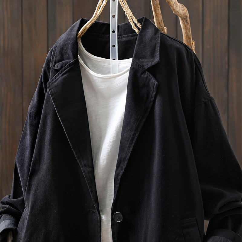 Nimara Ritual Spring Fall Buttons Lapel Collar Long Sleeve Mid-length Women's Jacket With Pockets