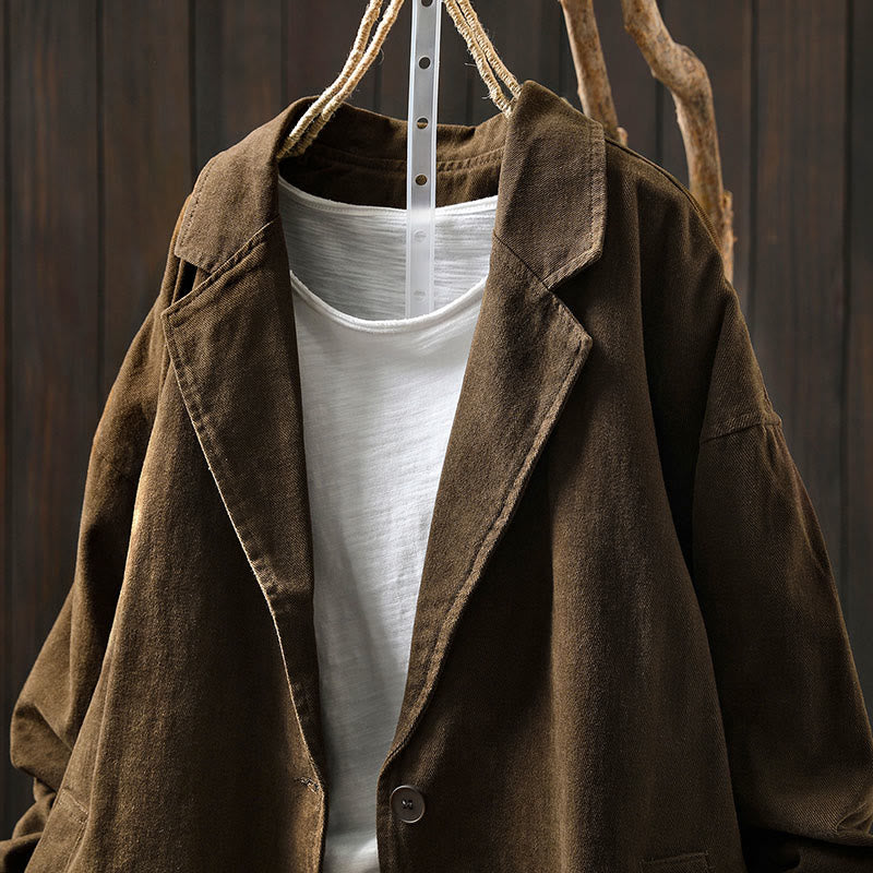 Nimara Ritual Spring Fall Buttons Lapel Collar Long Sleeve Mid-length Women's Jacket With Pockets