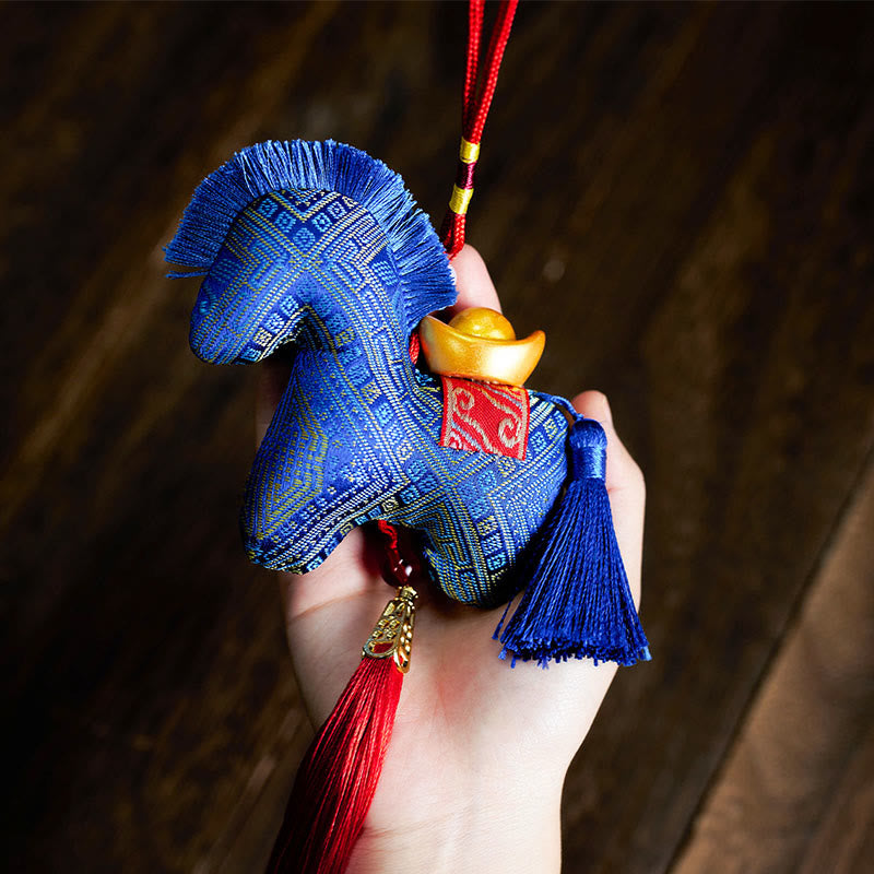 Nimara Ritual Year Of The Horse Red String Embroidery Ingot Tassel Decoration