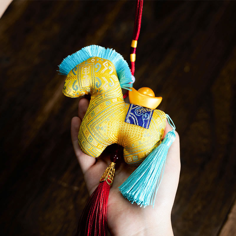 Nimara Ritual Year Of The Horse Red String Embroidery Ingot Tassel Decoration