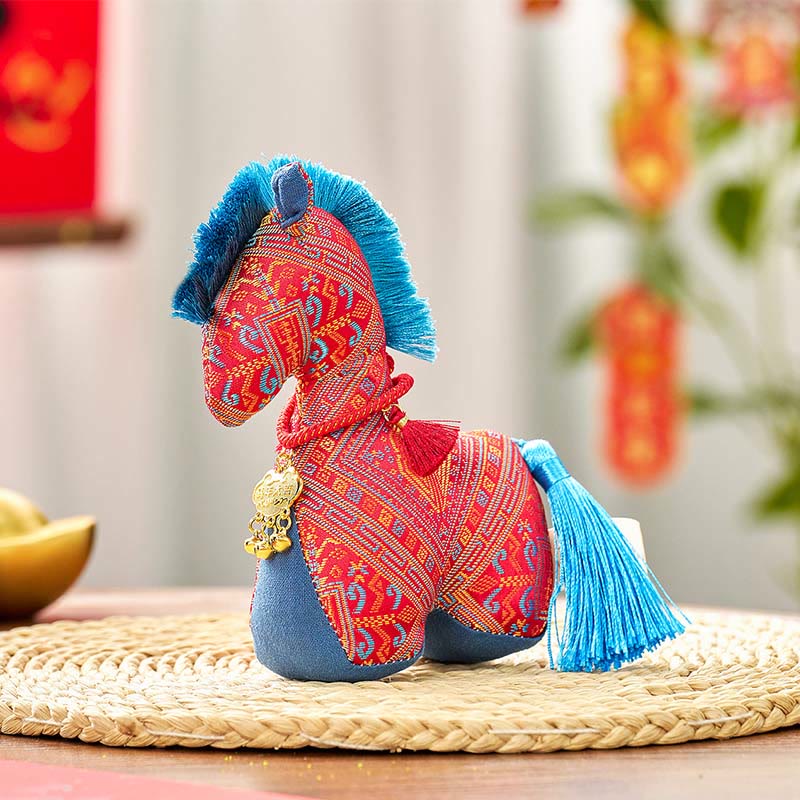 Nimara Ritual Year Of The Horse Red String Embroidery Ingot Tassel Decoration