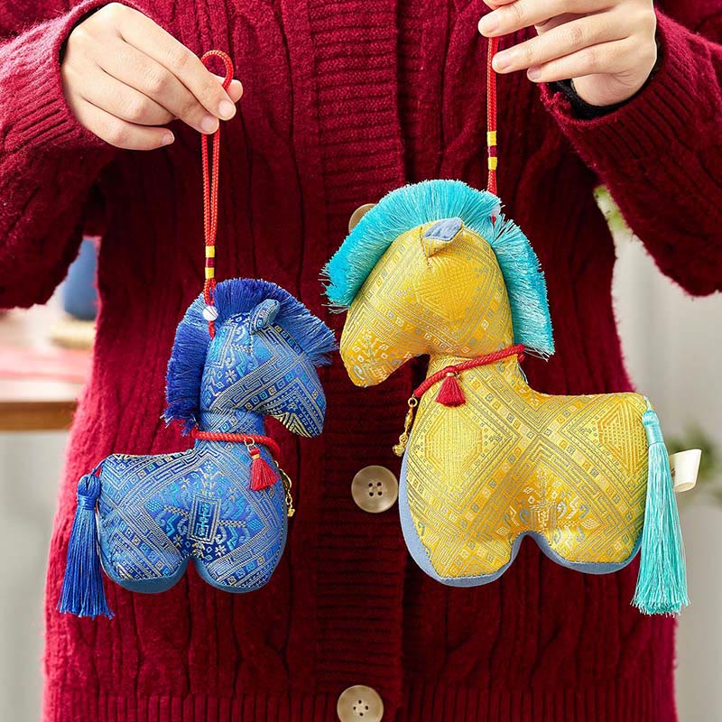 Nimara Ritual Year Of The Horse Red String Embroidery Ingot Tassel Decoration