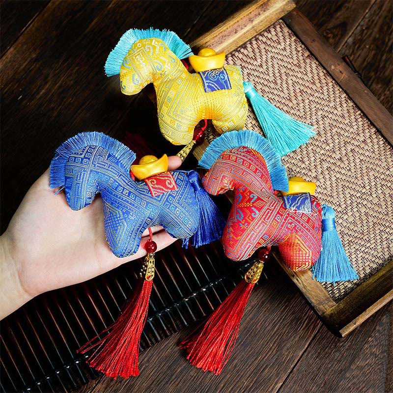 Nimara Ritual Year Of The Horse Red String Embroidery Ingot Tassel Decoration