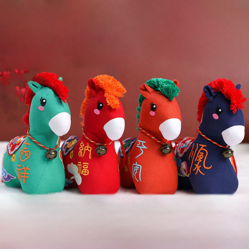 Nimara Ritual Year of the Horse Copper Red String Fu Character Embroidery Prosperity Home Decoration