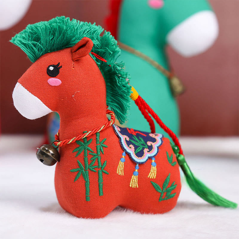 Nimara Ritual Year of the Horse Copper Red String Fu Character Embroidery Prosperity Home Decoration