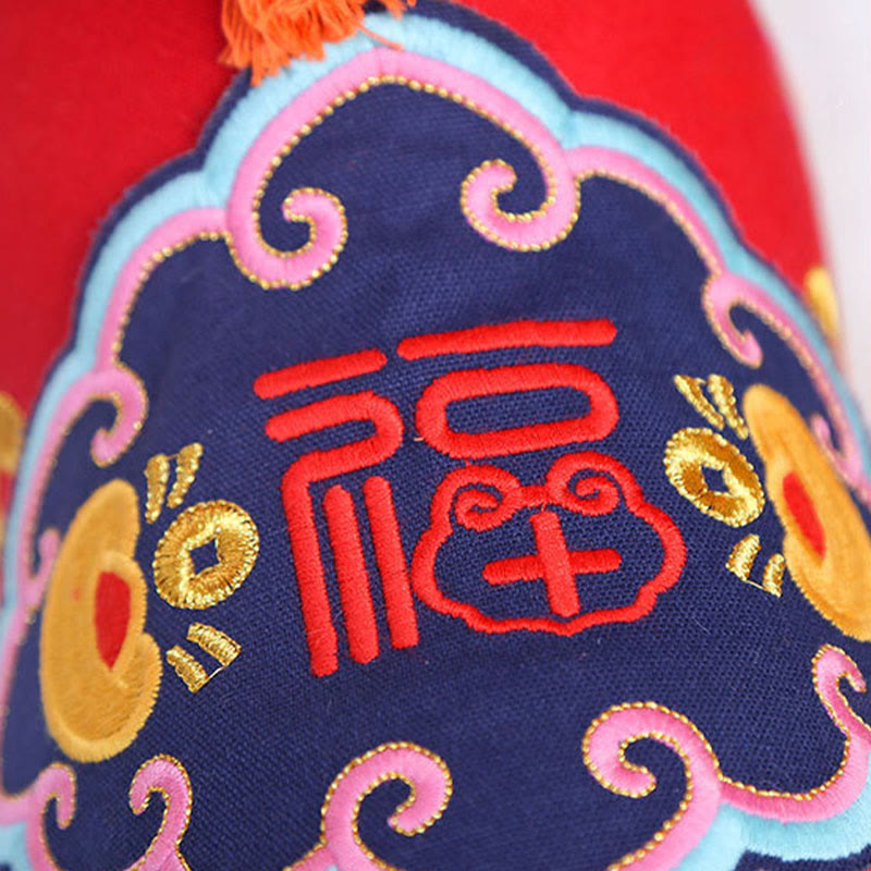 Nimara Ritual Year of the Horse Copper Red String Fu Character Embroidery Prosperity Home Decoration