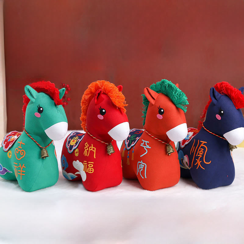 Nimara Ritual Year of the Horse Copper Red String Fu Character Embroidery Prosperity Home Decoration